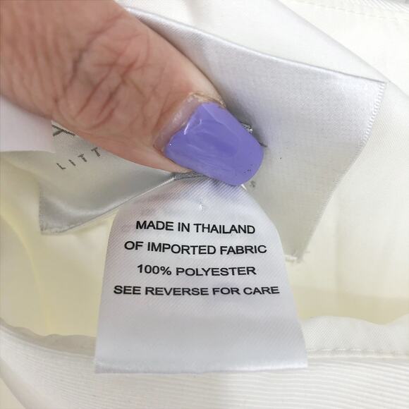 AMSALE Faille Cocktail Dress 18 Silk White Off Shoulder Sheath Knee Length - Picture 9 of 13